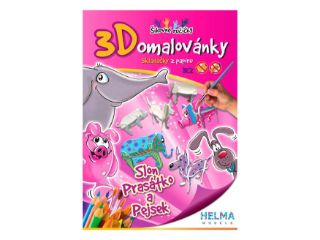 Obrázek z Omalovánky 3D set, 1x slon A4 + 2x prasátko a pejsek A5 
